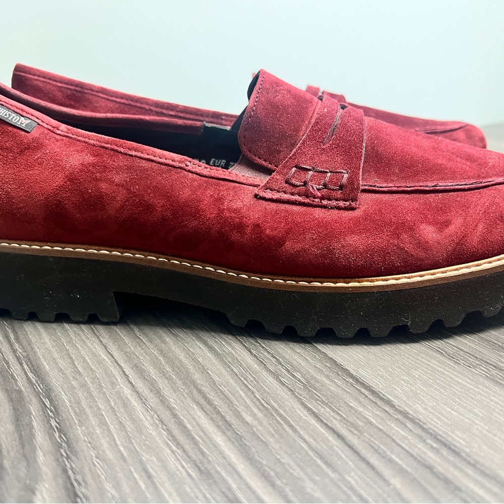 Burgundy Suede Mephisto Loafers